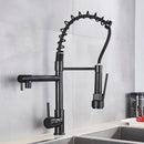 GobekUsa Brass Kitchen Faucet Spring Swivel Spout Hot Cold Water Mixer Taps