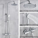 GobekUsa Black Shower Faucet Set with Thermostatic Control and 8" Rainfall Head