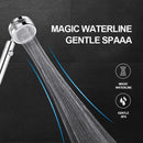 GobekUsa Double Panel Turbo Shower Head with Spiral Water Flow and One Key Stop