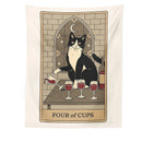 GobekUsa Cat Divination Tarot Card Tapestry Moon Phase Wall Hanging Décor