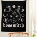 GobekUsa Cat Witchcraft Black Tapestry Wall Hanging Baphomet Occult Home Decor