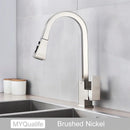 GobekUsa Black Kitchen Faucet Pull Out Mixer Square Single Handle Deck Mounted Tap