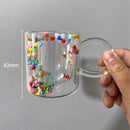 GobekUsa Heart Shaped Quicksand Glass Cup: Creative and Colorful Double Layer Drinkware