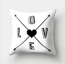 GobekUsa Black White Flocking Pillowcase 45*45cm Fashion Living Room Sofa Cushion