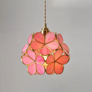 GobekUsa Japanese Flower Glass Pendant Lights Modern LED Hanging Lamp