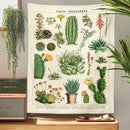 GobekUsa Cactus Tapestry Wall Hanging: Retro Succulents Mushroom Chart Hippie Boho Decor