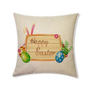 GobekUsa Easter Rabbit Eggs Linen Pillowcase 45*45CM