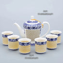 GobekUsa Blue White Porcelain Tea Pot 660ml - Traditional Chinese Kung Fu Teaware