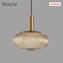 GobekUsa LED Gold Chandelier Stained Glass Pendant Lamps for Home Decoration