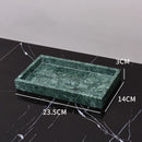 GobekUsa Dark Green Marble Bathroom Set - Nordic Light Luxury Tray Toothbrush Holder Soap Dispenser Kit