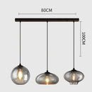 GobekUsa Gray Glass Pendant Light for Bar Stair Dining Room E27 Edison Lamp Lighting