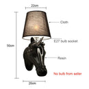 GobekUsa Horse Wall Lamp: Retro Resin Light for Living Room, Bedroom, or Hotel Corridors
