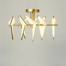 GobekUsa Love Bird Chandelier Lighting - White Gold Designer Lustre for Dining Room