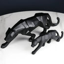 GobekUsa Black Panther Resin Geometric Statue Decor Ornament