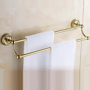 GobekUsa Gold Brass Bathroom Accessories Set: Robe Hook, Paper Holder, Towel Bar, Towel Ring