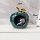 GobekUsa Apple Hollow Golden Ceramic Art Crafts Candy Jar Storage Home Decor