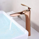 GobekUsa Gold Basin Faucet with Single Handle Hot & Cold Water Mixer Deck Mount