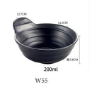 GobekUsa Black Melamine Plastic Dipping Sauce Dish Bowl Set - Pack of 4