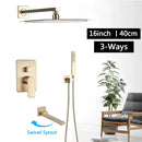 GobekUsa Brushed Gold Rainfall Shower Set with Single Handle Wall Mounted Mixer