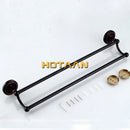 GobekUsa Antique Black Brass Double Towel Bar 30-60cm - YT-12298-H