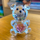 GobekUsa Crystal Bear Figurine: Glass Animal Ornament & Paperweight