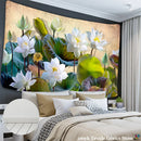 GobekUsa Lotus Leaf Tapestry: Indian Scenery Wall Hanging for Bedroom Decor
