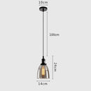 GobekUsa Gray Glass Pendant Light for Bar Stair Dining Room E27 Edison Lamp Lighting