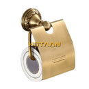 GobekUsa Brass Bathroom Accessories Set: Robe Hook, Paper Holder, Towel Bar, Soap Basket