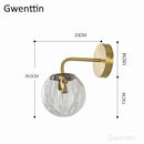 GobekUsa Gold Glass Ball Wall Lamp | Nordic Mirror Sconce Indoor Lighting