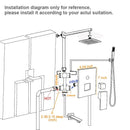 GobekUsa Golden Rainfall Shower Faucet Set with Single Handle Brass Bath Mixers
