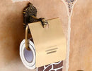 GobekUsa Antique Bronze Carved Aluminum Bathroom Accessories Set: Towel Rack, Paper Holder, Hooks