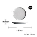 GobekUsa Ceramic Dinner Plate Set - Round Western Meal Plate, Steak Dish, Rice Bowl