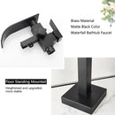 GobekUsa Matte Black Waterfall Bathtub Shower Faucet, Floor Standing Hot Cold Mixer Tap