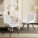 Upholstered Ribbed Dining Chairs, Set of 4 — Ergonomic Modern Design