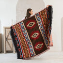 GobekUsa Geometric Cotton Knitted Sofa Blanket & Tapestry