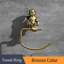 GobekUsa Gold Brass Angel Towel Ring Wall Rack for Bathroom - MB-0786B