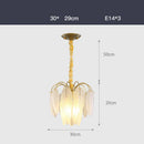 GobekUsa Glass Feather LED Hanging Chandelier for Foyer
