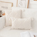 GobekUsa Ivory Cotton Loop Tufted Cushion Cover for Home Decoration