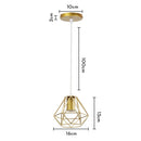 GobekUsa Industrial Iron Cage Pyramid Pendant Lamp for Kitchen Bedroom Living Room