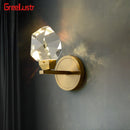 GobekUsa Crystal LED Wall Sconce Copper Light Fixture for Modern Luxury Home Decor