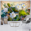 GobekUsa Lotus Leaf Tapestry: Indian Scenery Wall Hanging for Bedroom Decor