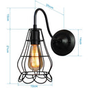 GobekUsa Black Cage Guard Wall Sconce LED Lamp Indoor Retro Lighting Fixture