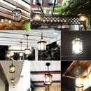 GobekUsa Black Rustic Outdoor Hanging Lantern Light with Clear Glass Flush Mount Fixture