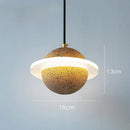 GobekUsa Cement Planet Pendant Light for Bar and Bedside, Creative Personality Single Head Lamp