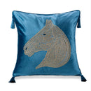GobekUsa Gold Rhinestone Square Pillow Case with Tassels Luxury Accent Decorative Cover