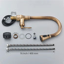 GobekUsa Antique Brass Kitchen Faucet Pull Out Single Handle Mixer Tap 360 Rotation
