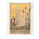 GobekUsa Cat Divination Tarot Card Tapestry Moon Phase Wall Hanging Décor