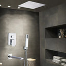 GobekUsa 16" Big Rain Shower Faucet Set with Handshower & Brass Spout
