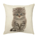 GobekUsa Cute Cat Face Decorative Cushion Cover Soft Linen Pillow for Home Sofa