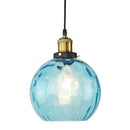 GobekUsa Blue Glass Ball LED Pendant Lights for Modern Living Room and Kitchen Decor